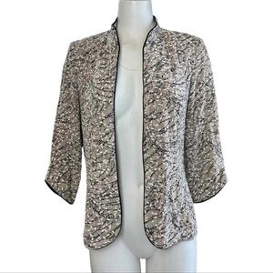 A012 Alex Evenings Black and Gray Blazer with Sequined Embellishments